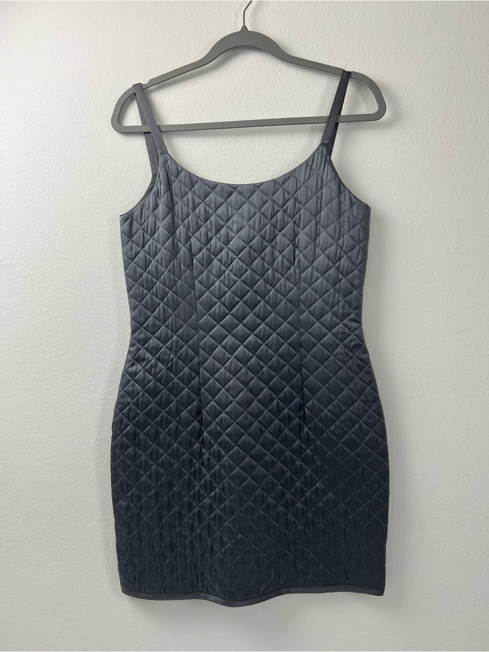 Elizabeth Wayman New York Gray Silk Quilted Sundress